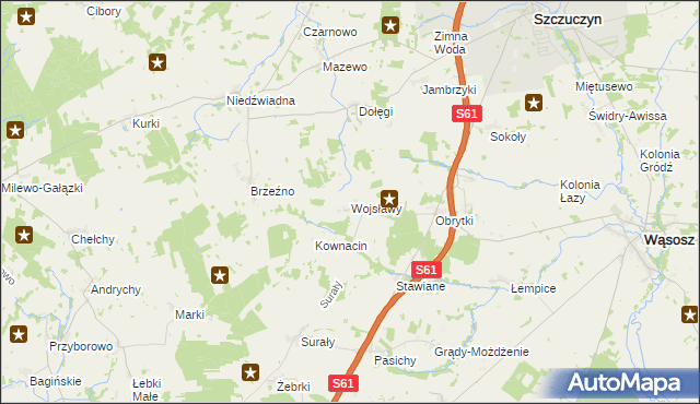 mapa Wojsławy, Wojsławy na mapie Targeo