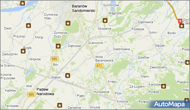 mapa Wola Baranowska, Wola Baranowska na mapie Targeo