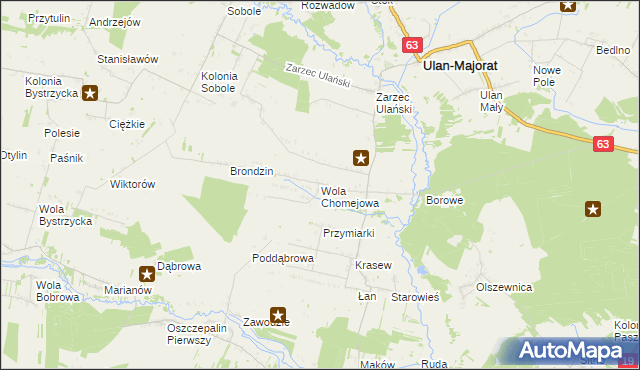 mapa Wola Chomejowa, Wola Chomejowa na mapie Targeo