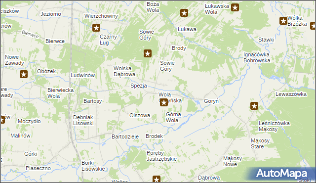 mapa Wola Goryńska, Wola Goryńska na mapie Targeo