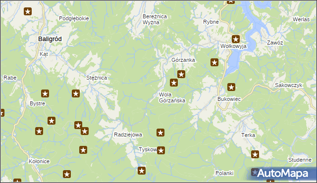 mapa Wola Górzańska, Wola Górzańska na mapie Targeo