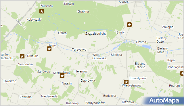 mapa Wola Gułowska, Wola Gułowska na mapie Targeo