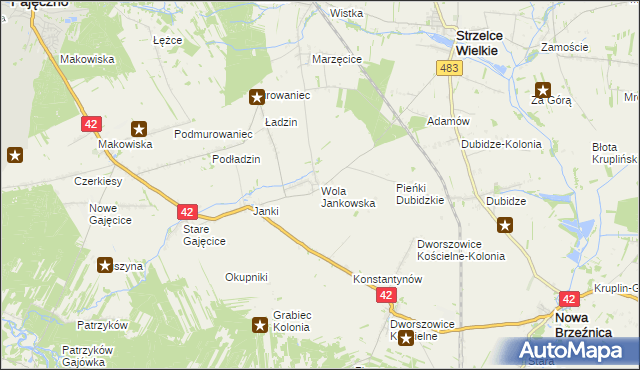 mapa Wola Jankowska, Wola Jankowska na mapie Targeo