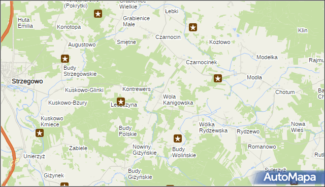 mapa Wola Kanigowska, Wola Kanigowska na mapie Targeo