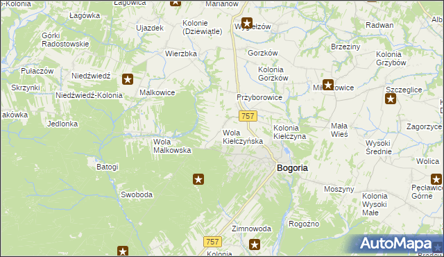 mapa Wola Kiełczyńska, Wola Kiełczyńska na mapie Targeo