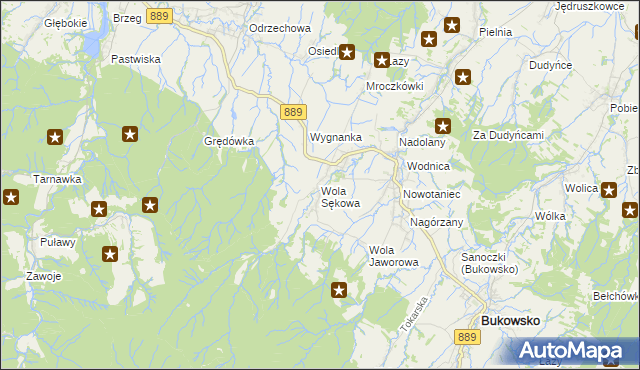 mapa Wola Sękowa, Wola Sękowa na mapie Targeo