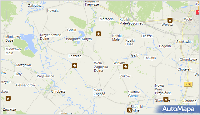 mapa Wola Zagojska Górna, Wola Zagojska Górna na mapie Targeo