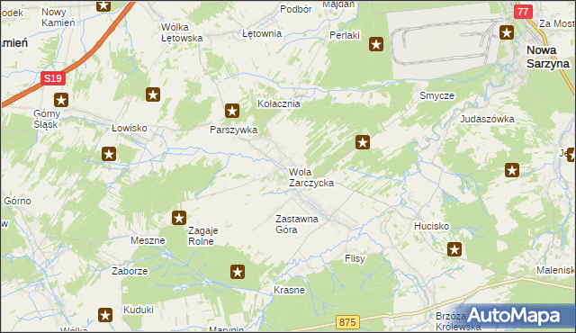 mapa Wola Zarczycka, Wola Zarczycka na mapie Targeo