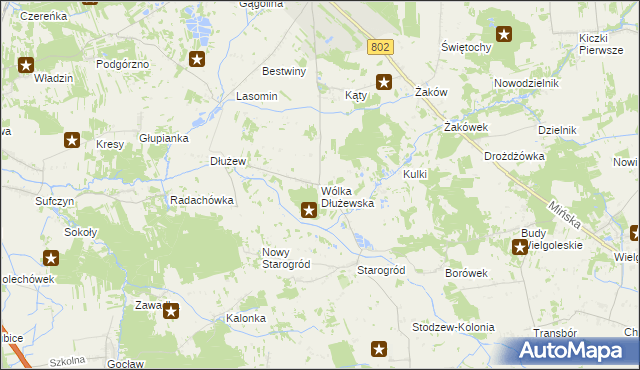 mapa Wólka Dłużewska, Wólka Dłużewska na mapie Targeo