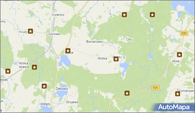 mapa Wólka gmina Kolno, Wólka gmina Kolno na mapie Targeo