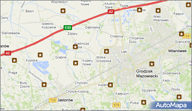 mapa Wólka Grodziska gmina Grodzisk Mazowiecki, Wólka Grodziska gmina Grodzisk Mazowiecki na mapie Targeo