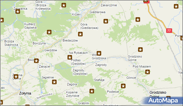 mapa Wólka Grodziska gmina Grodzisko Dolne, Wólka Grodziska gmina Grodzisko Dolne na mapie Targeo