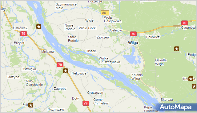 mapa Wólka Gruszczyńska, Wólka Gruszczyńska na mapie Targeo