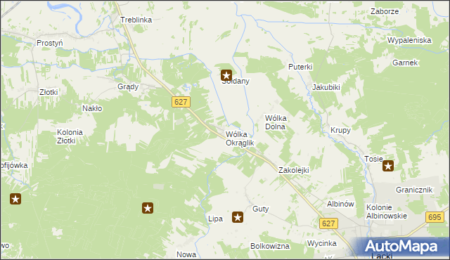 mapa Wólka Okrąglik, Wólka Okrąglik na mapie Targeo