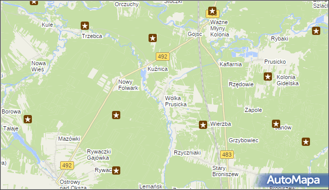 mapa Wólka Prusicka, Wólka Prusicka na mapie Targeo