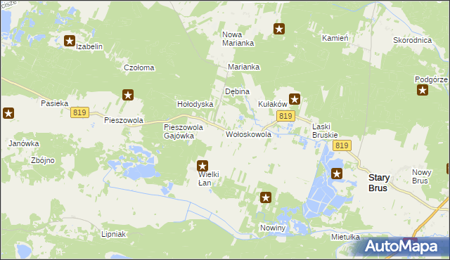 mapa Wołoskowola, Wołoskowola na mapie Targeo