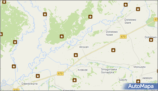 mapa Wroceń, Wroceń na mapie Targeo