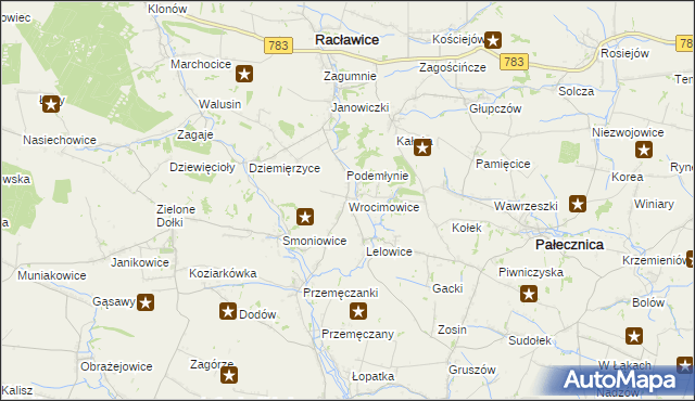 mapa Wrocimowice, Wrocimowice na mapie Targeo