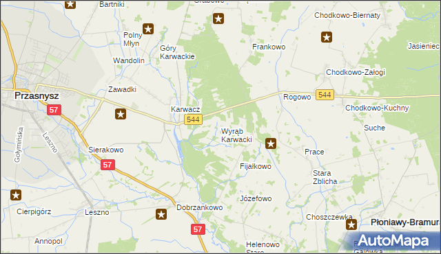 mapa Wyrąb Karwacki, Wyrąb Karwacki na mapie Targeo