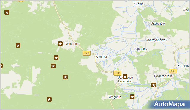 mapa Wysoka gmina Przemków, Wysoka gmina Przemków na mapie Targeo