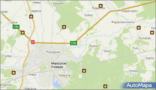 mapa Wysokie gmina Międzyrzec Podlaski, Wysokie gmina Międzyrzec Podlaski na mapie Targeo