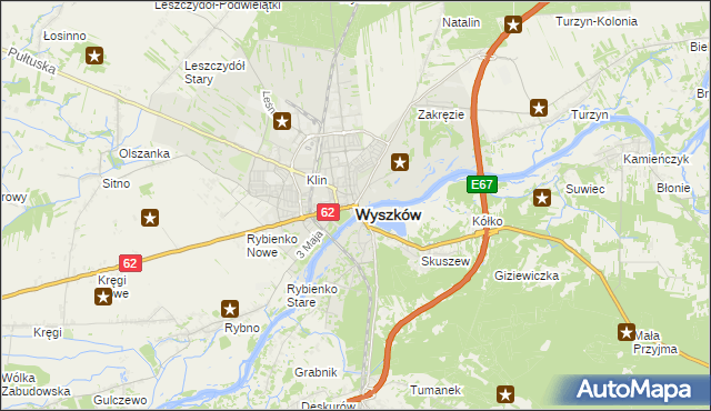 mapa Wyszków, Wyszków na mapie Targeo