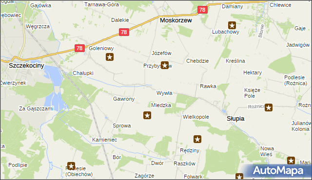 mapa Wywła, Wywła na mapie Targeo