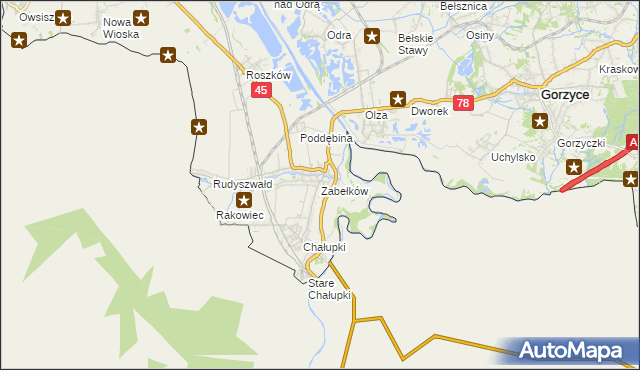 mapa Zabełków, Zabełków na mapie Targeo