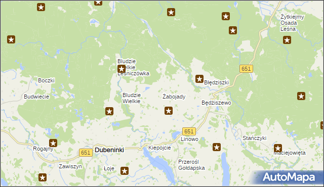 mapa Żabojady, Żabojady na mapie Targeo