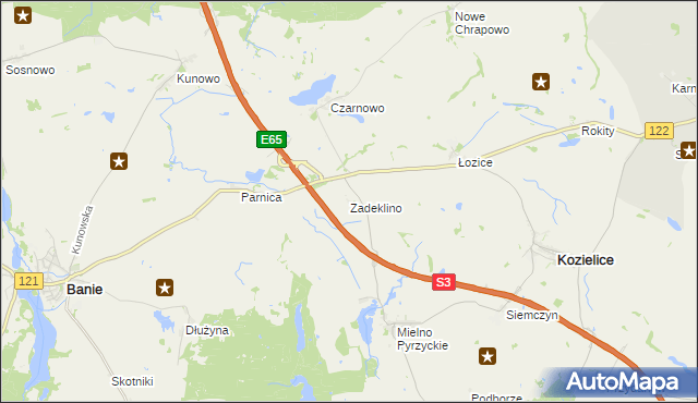 mapa Zadeklino, Zadeklino na mapie Targeo