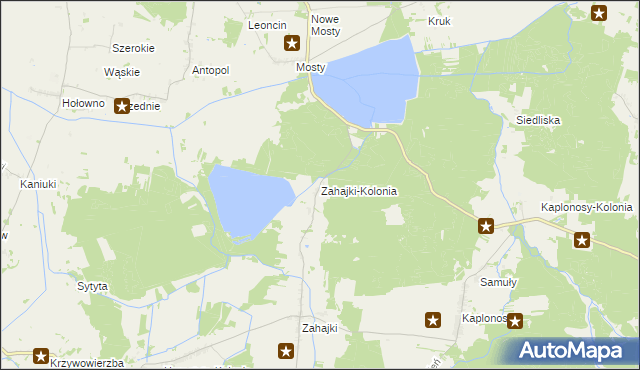 mapa Zahajki-Kolonia, Zahajki-Kolonia na mapie Targeo