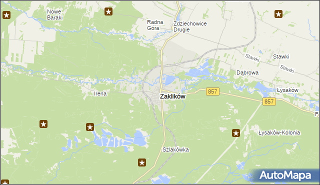 mapa Zaklików, Zaklików na mapie Targeo