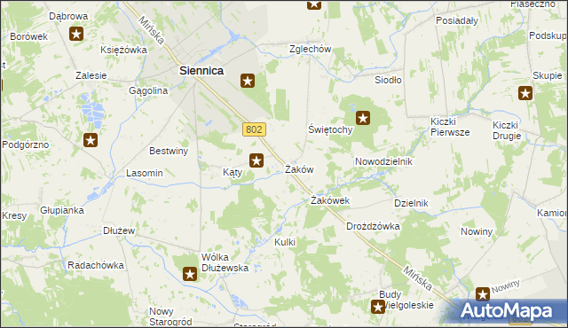 mapa Żaków, Żaków na mapie Targeo