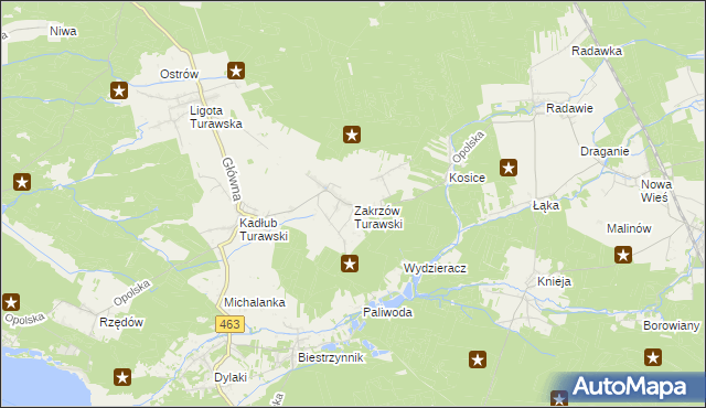 mapa Zakrzów Turawski, Zakrzów Turawski na mapie Targeo