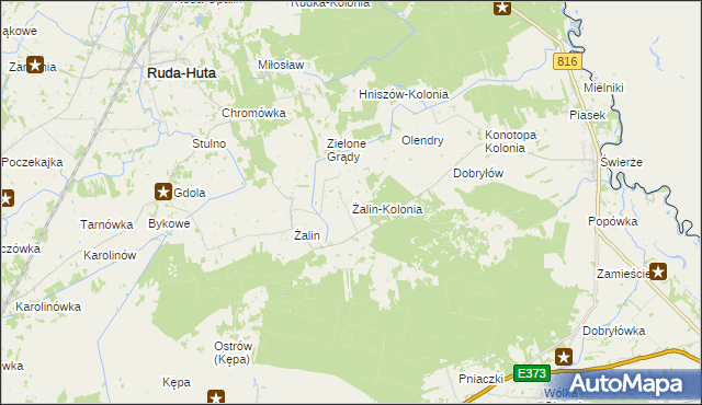 mapa Żalin-Kolonia, Żalin-Kolonia na mapie Targeo