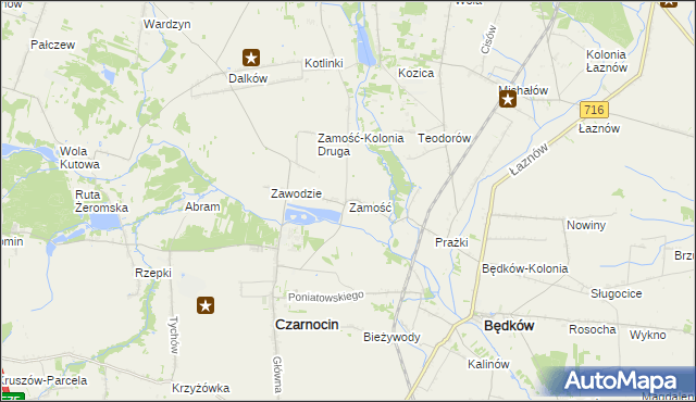mapa Zamość gmina Czarnocin, Zamość gmina Czarnocin na mapie Targeo