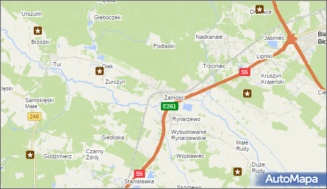 mapa Zamość gmina Szubin, Zamość gmina Szubin na mapie Targeo