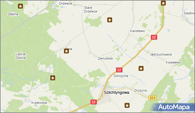 mapa Zamysłów, Zamysłów na mapie Targeo