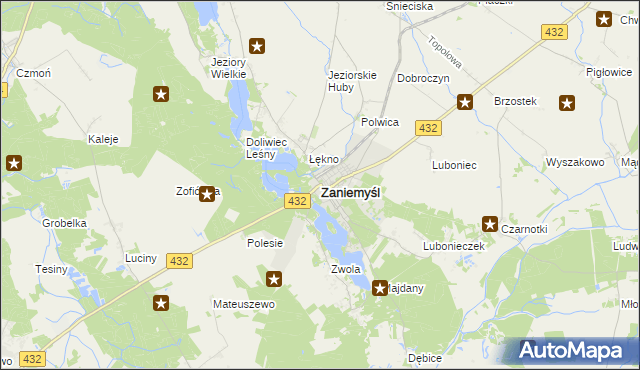 mapa Zaniemyśl, Zaniemyśl na mapie Targeo