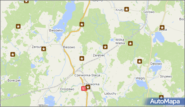 mapa Zarębiec, Zarębiec na mapie Targeo