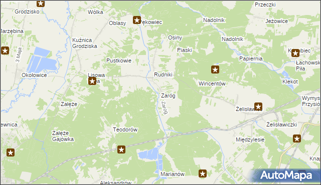 mapa Zaróg, Zaróg na mapie Targeo