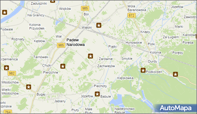 mapa Zarównie, Zarównie na mapie Targeo