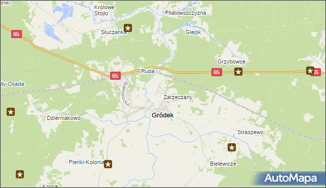 mapa Zarzeczany, Zarzeczany na mapie Targeo