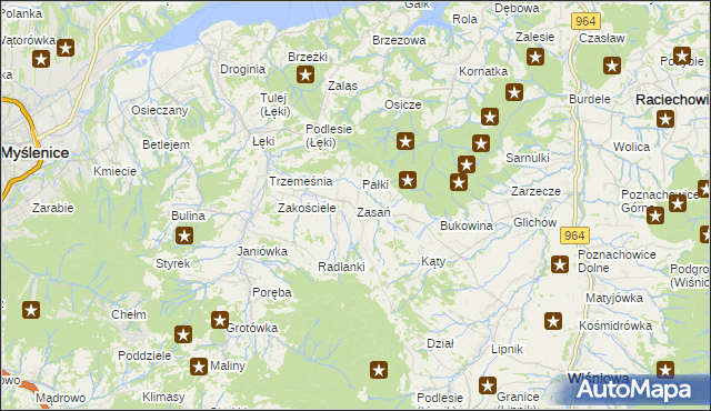 mapa Zasań, Zasań na mapie Targeo