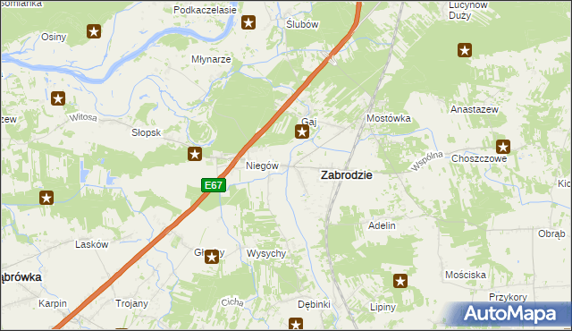 mapa Zazdrość gmina Zabrodzie, Zazdrość gmina Zabrodzie na mapie Targeo