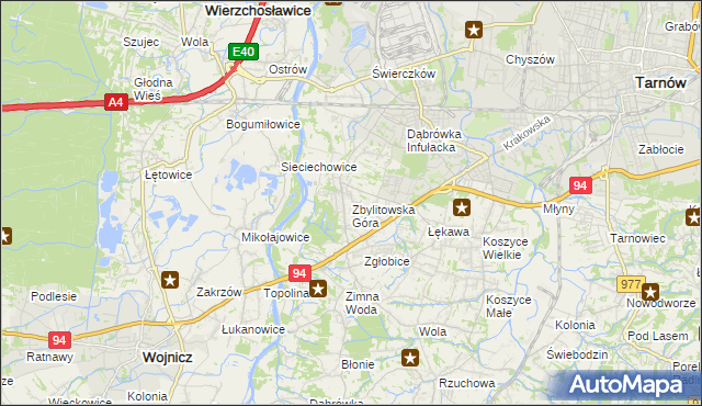 mapa Zbylitowska Góra, Zbylitowska Góra na mapie Targeo