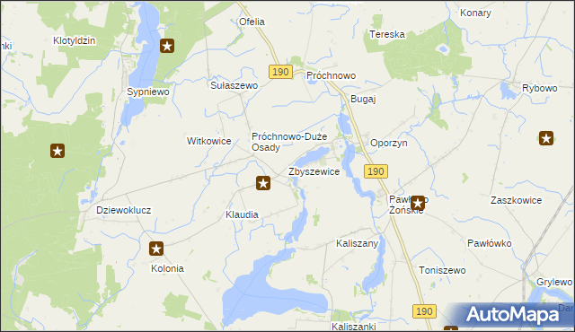 mapa Zbyszewice, Zbyszewice na mapie Targeo