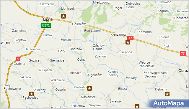 mapa Zdanów gmina Obrazów, Zdanów gmina Obrazów na mapie Targeo