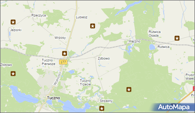 mapa Zdbowo, Zdbowo na mapie Targeo