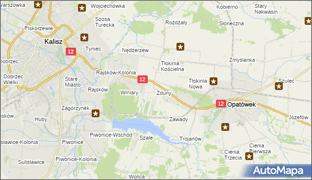 mapa Zduny gmina Opatówek, Zduny gmina Opatówek na mapie Targeo